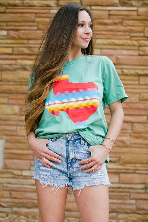 Mint Texas Serape Tee